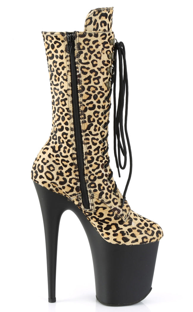 FLAMINGO-1050LP Leopard Print Mid Calf Boots-Pleaser-Tragic Beautiful