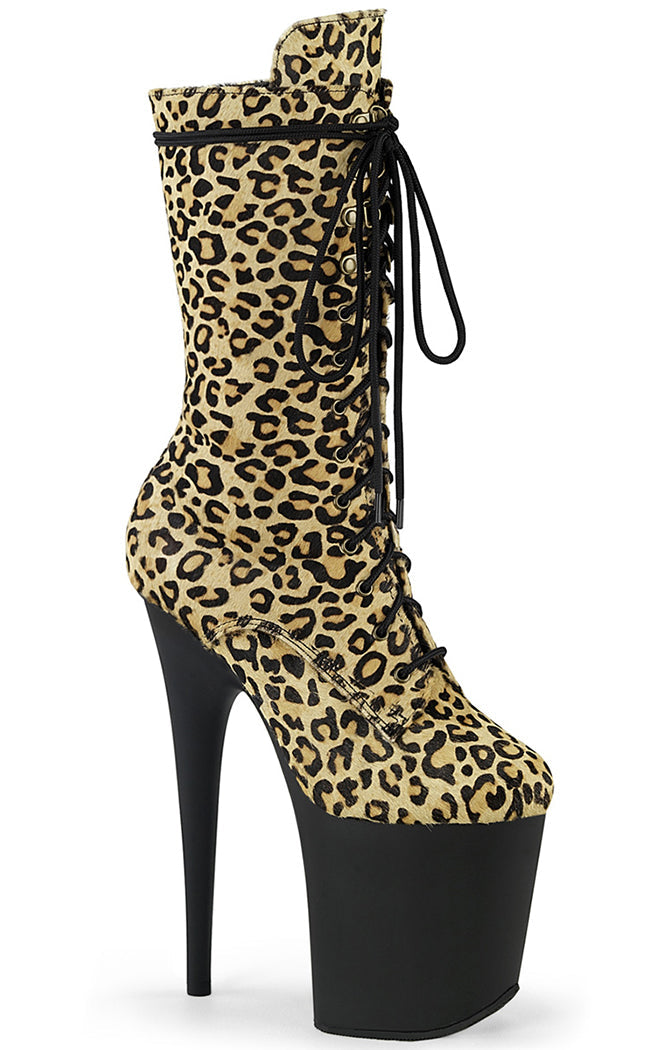 FLAMINGO-1050LP Leopard Print Mid Calf Boots-Pleaser-Tragic Beautiful