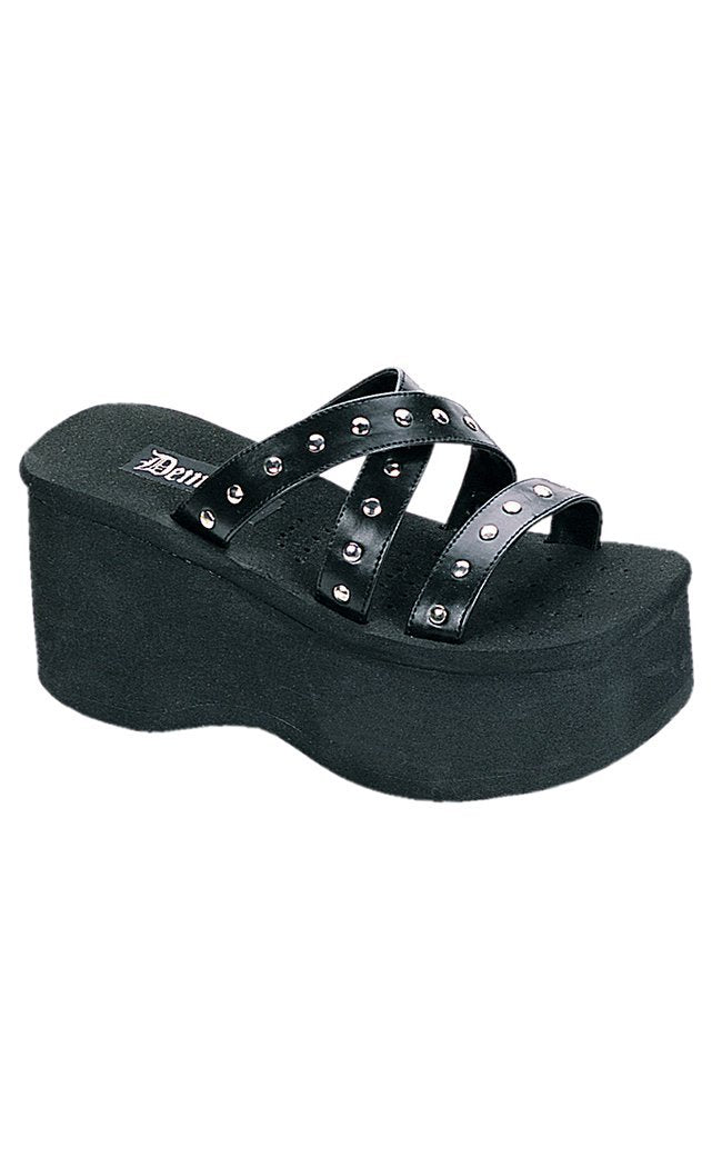 FUNN-19 Black Slip Ons-Demonia-Tragic Beautiful