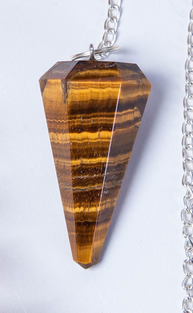 Faceted Pendulum | Tiger's Eye-Crystals-Tragic Beautiful