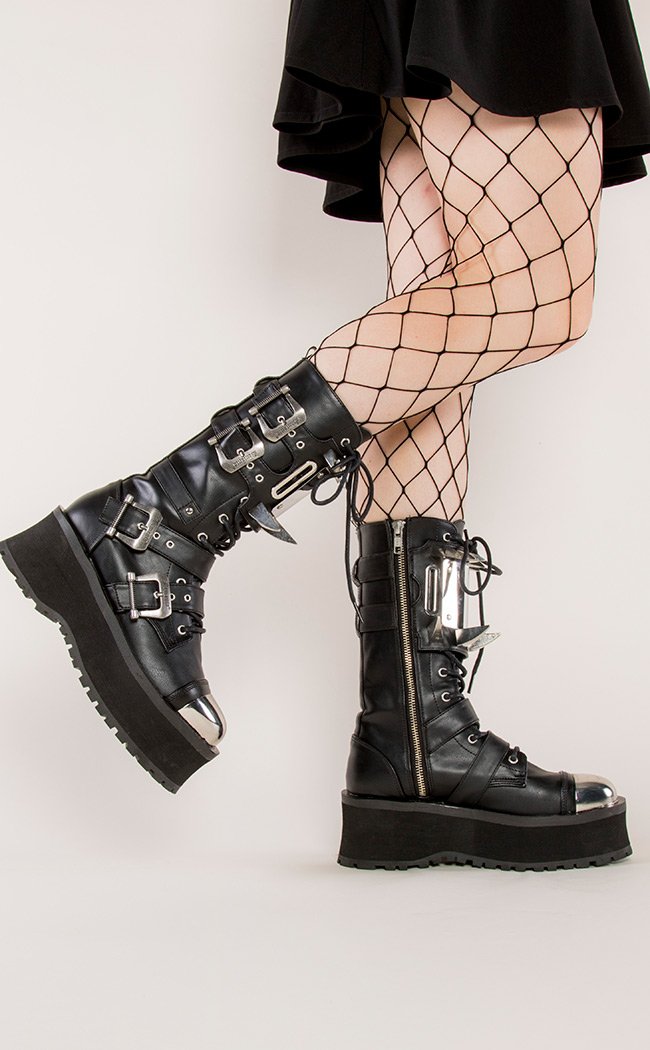 GRAVEDIGGER-250 Vegan Boots (Au Stock)-Demonia-Tragic Beautiful