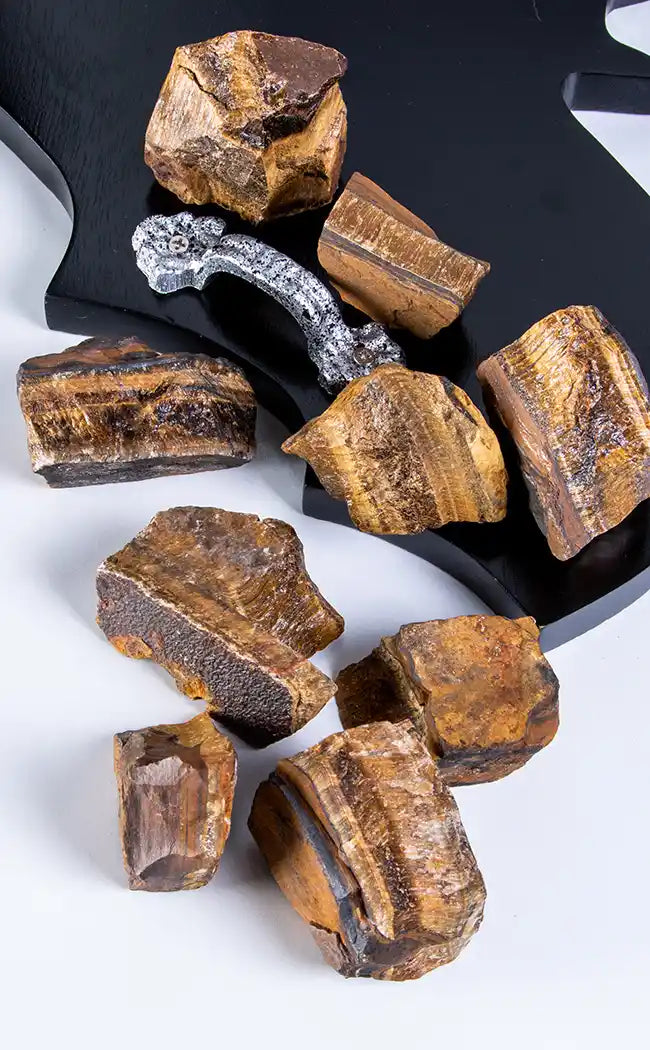 Gold Tigers Eye Rough-Crystals-Tragic Beautiful