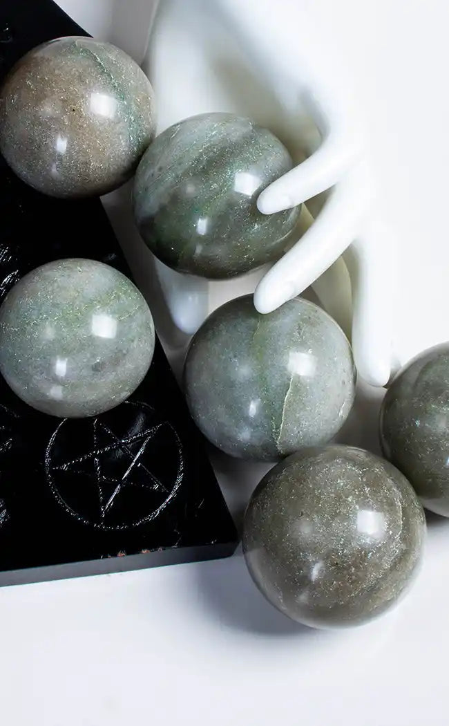 Green Aventurine Spheres-Crystals-Tragic Beautiful