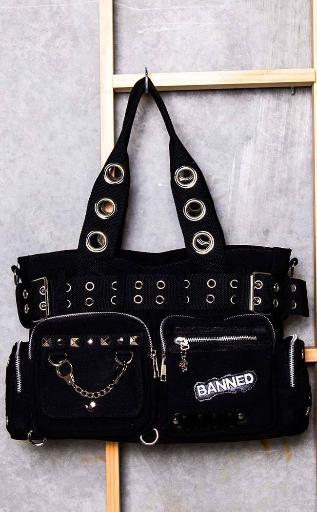 Handcuff Handbag Black-Banned Apparel-Tragic Beautiful