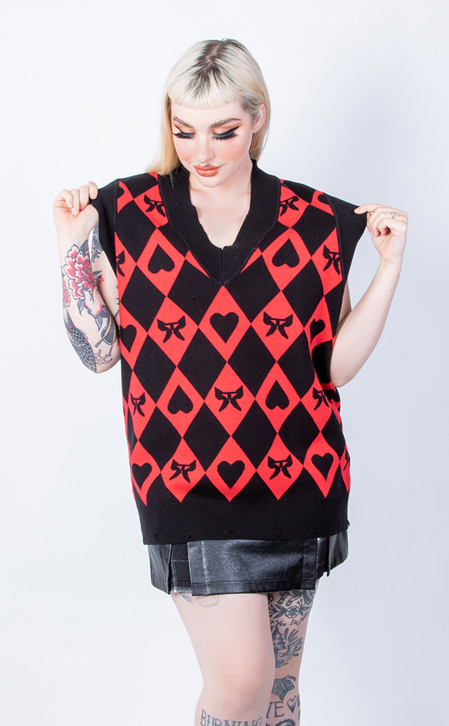 Harlequin Checkered Vest-Punk Rave-Tragic Beautiful