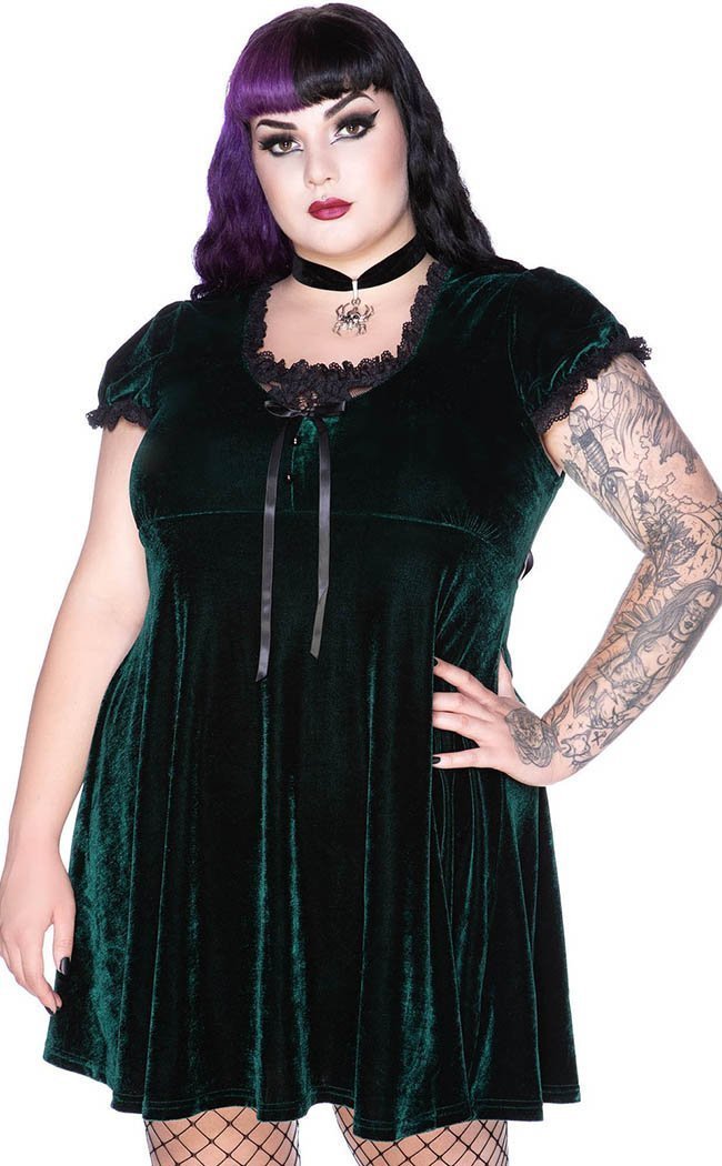Killstar Australia | Heather Green Babydoll Dress | Gothic Clothing
