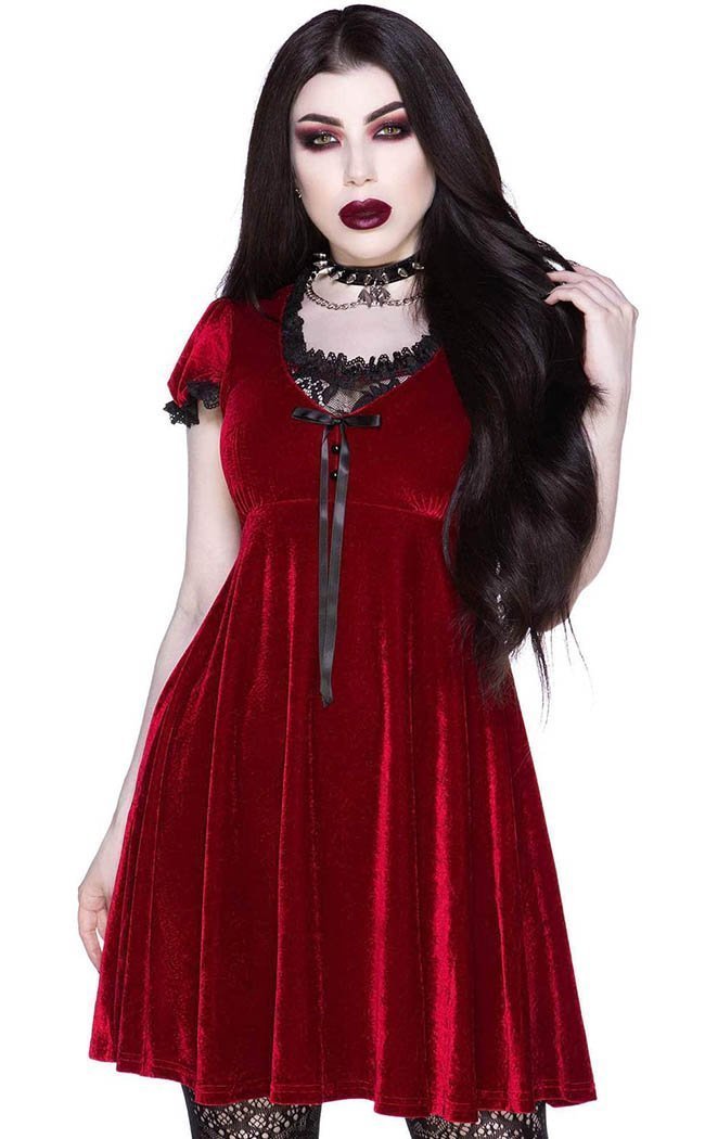 fitted lace wedding dress Killstar Australia | Heather Red Babydoll Dress