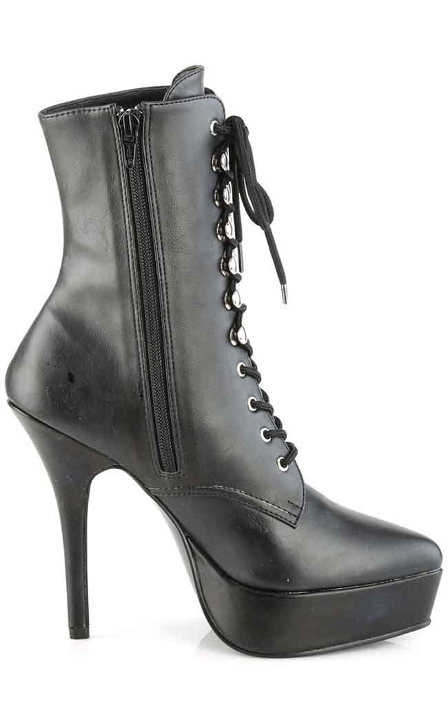 INDULGE-1020 Black Matte Ankle Boots-Devious-Tragic Beautiful