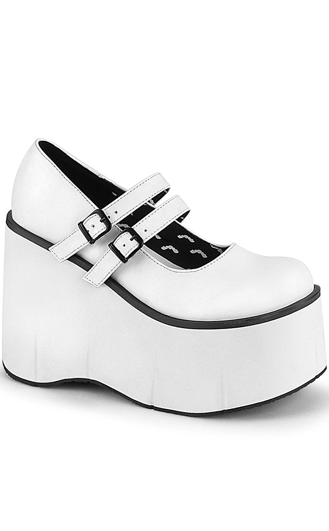 KERA-08 White Vegan Mary Janes-Demonia-Tragic Beautiful