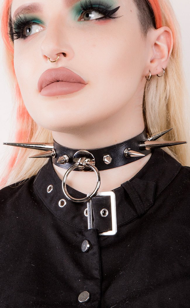 Living Dread Spiked Black Choker Punk Nugoth Accessories Australia