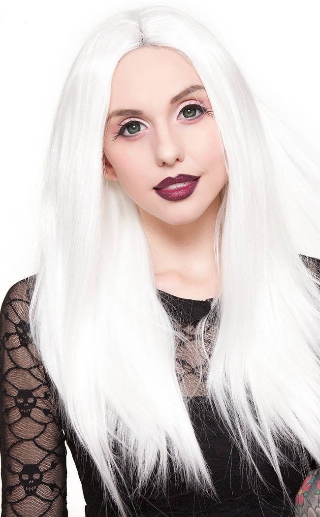 Long Straight 24" White Lace Front Wig-Rockstar Wigs-Tragic Beautiful