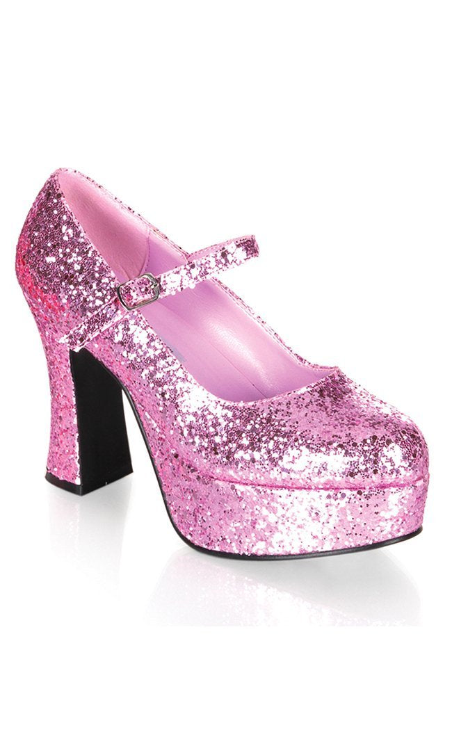 MARYJANE-50G B. Pink Gltr Heels-Funtasma-Tragic Beautiful