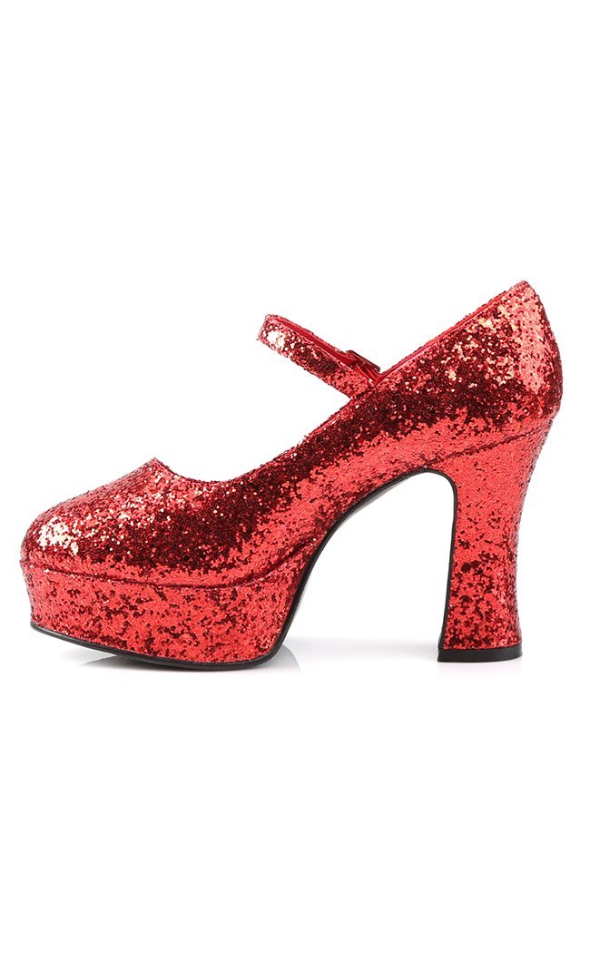 MARYJANE-50G Red Gltr Heels-Funtasma-Tragic Beautiful