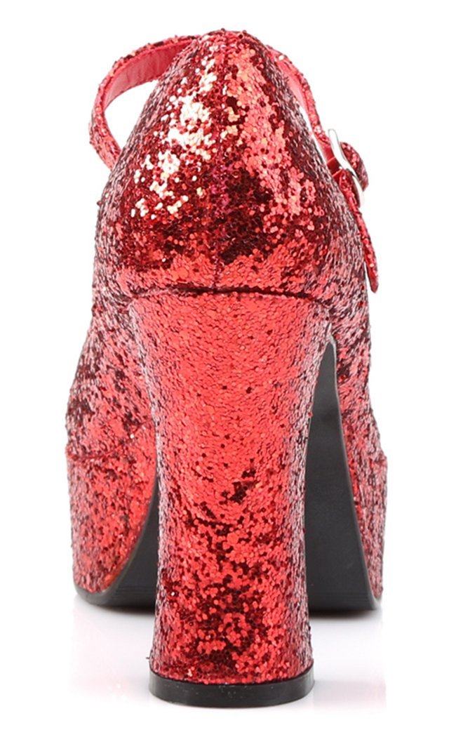 MARYJANE-50G Red Gltr Heels-Funtasma-Tragic Beautiful