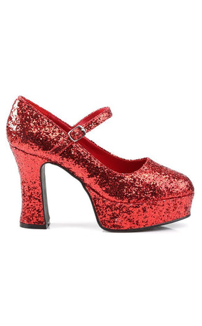 MARYJANE-50G Red Gltr Heels-Funtasma-Tragic Beautiful