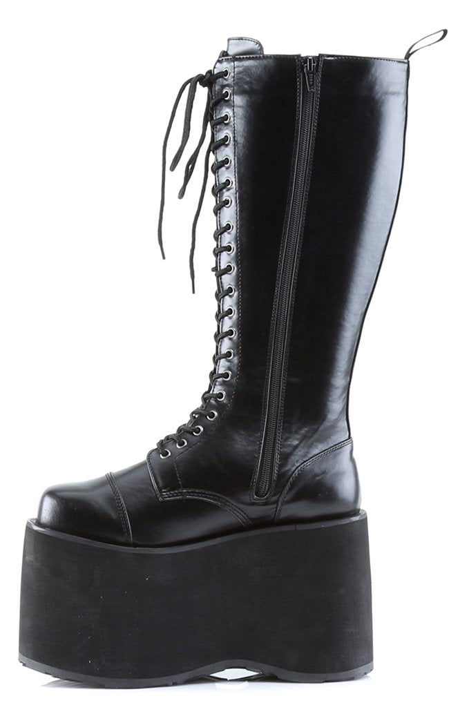 MEGA-602 Black PU Boots-Demonia-Tragic Beautiful