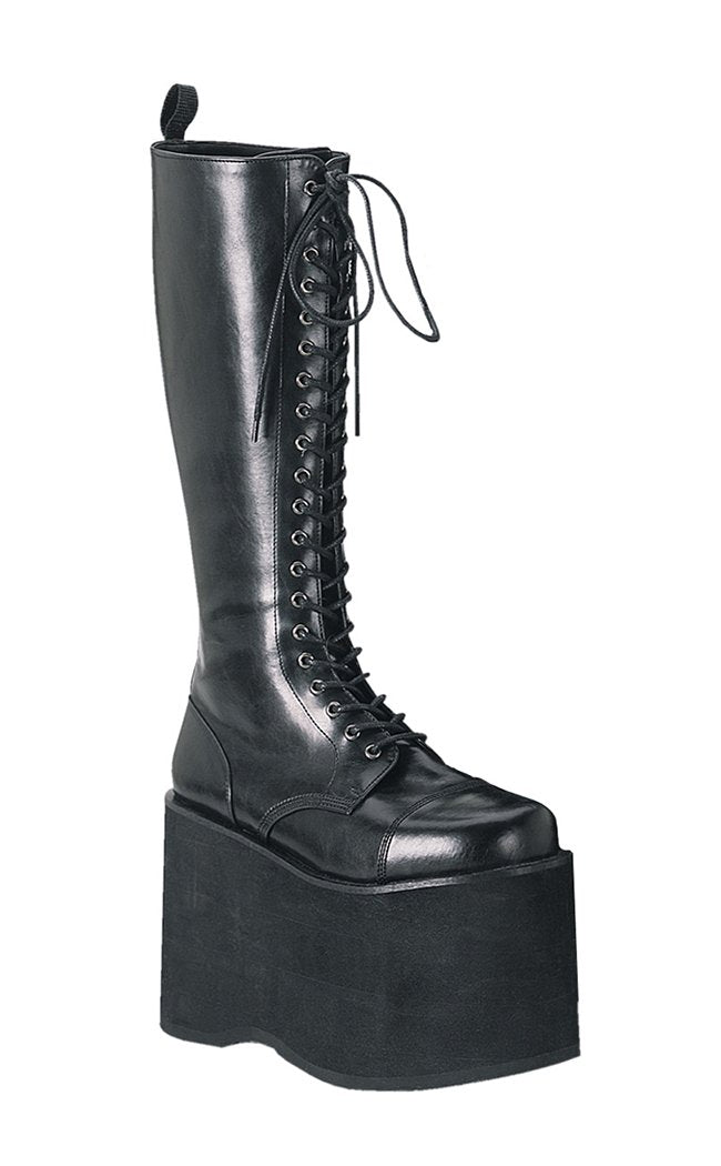 MEGA-602 Black PU Boots-Demonia-Tragic Beautiful