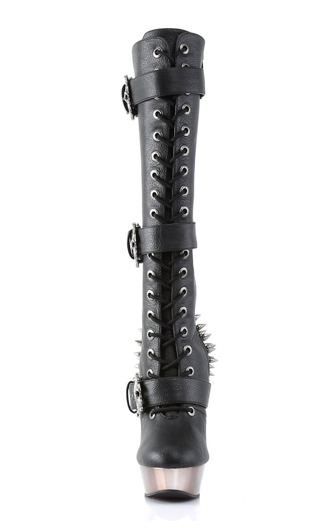 MUERTO-2028 Black & Pewter Boots-Demonia-Tragic Beautiful