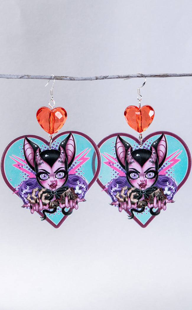 Man Eater Earrings-Rose Demon-Tragic Beautiful