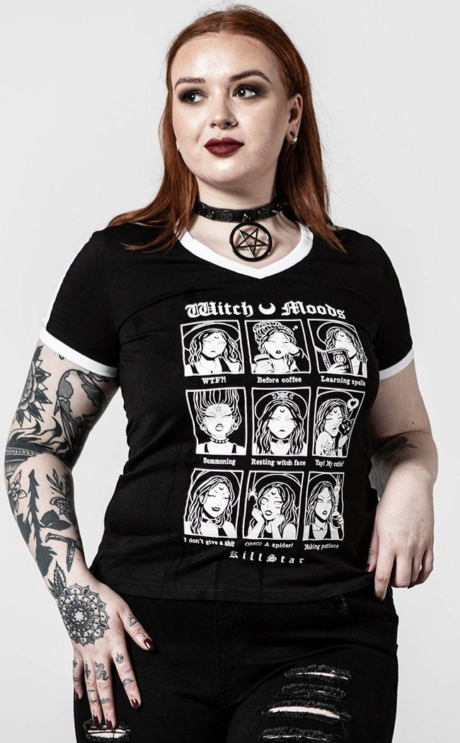 Moody V Neck T-Shirt-Killstar-Tragic Beautiful