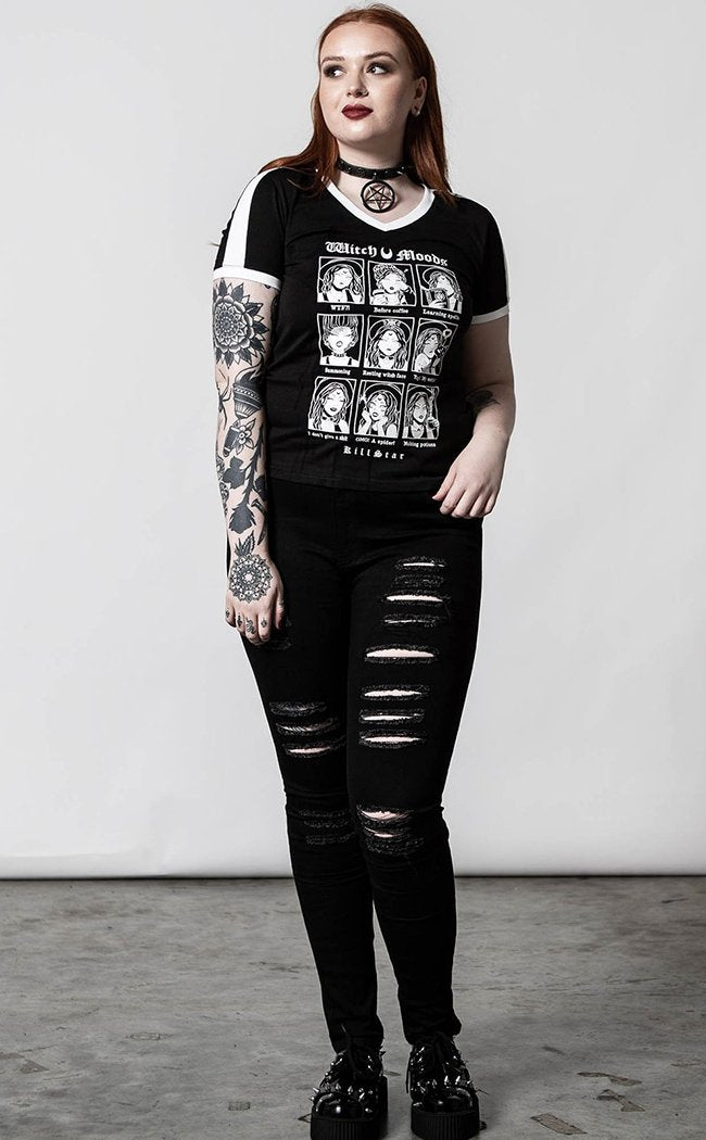 Moody V Neck T-Shirt-Killstar-Tragic Beautiful