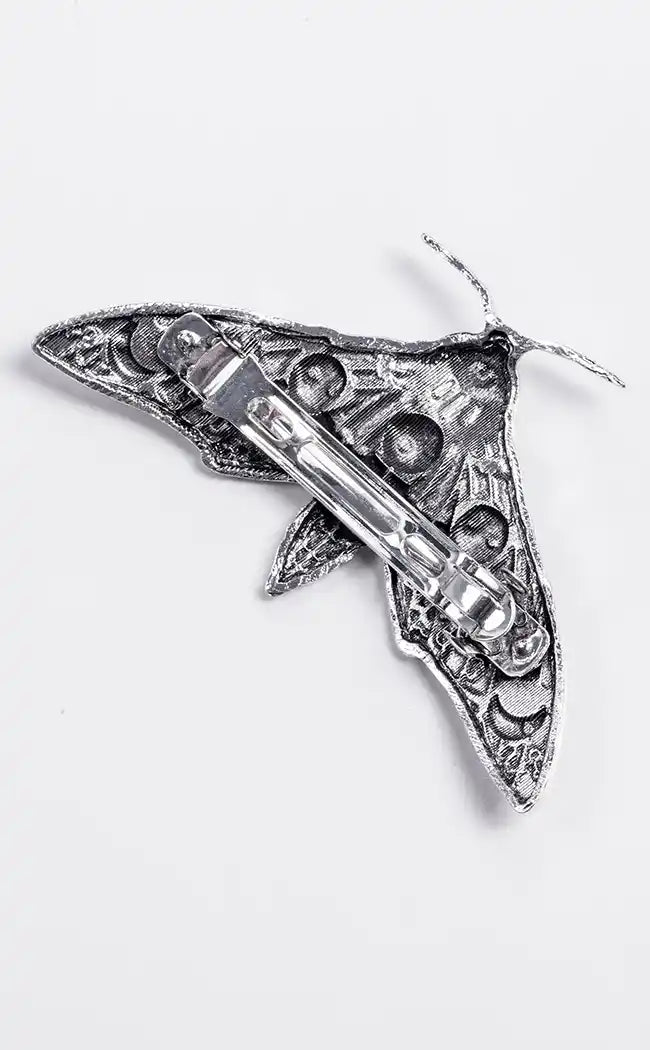 Moon Phase Moth Hair Clip-Gothic Jewellery-Tragic Beautiful