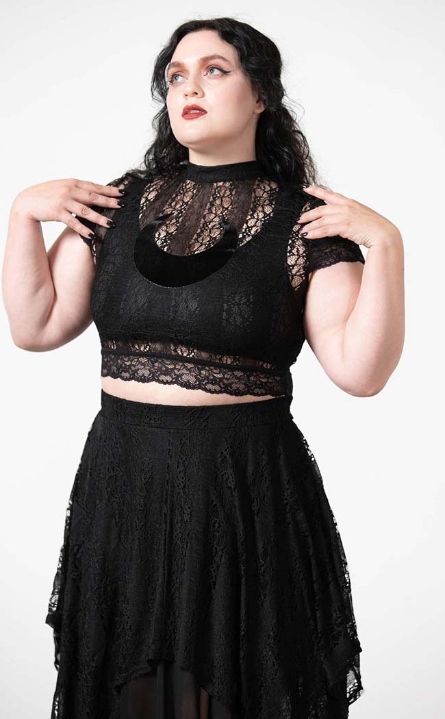 Moon Rays Lace Crop Top-Killstar-Tragic Beautiful