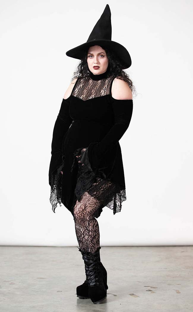 Moonstera Velvet Dress-Killstar-Tragic Beautiful