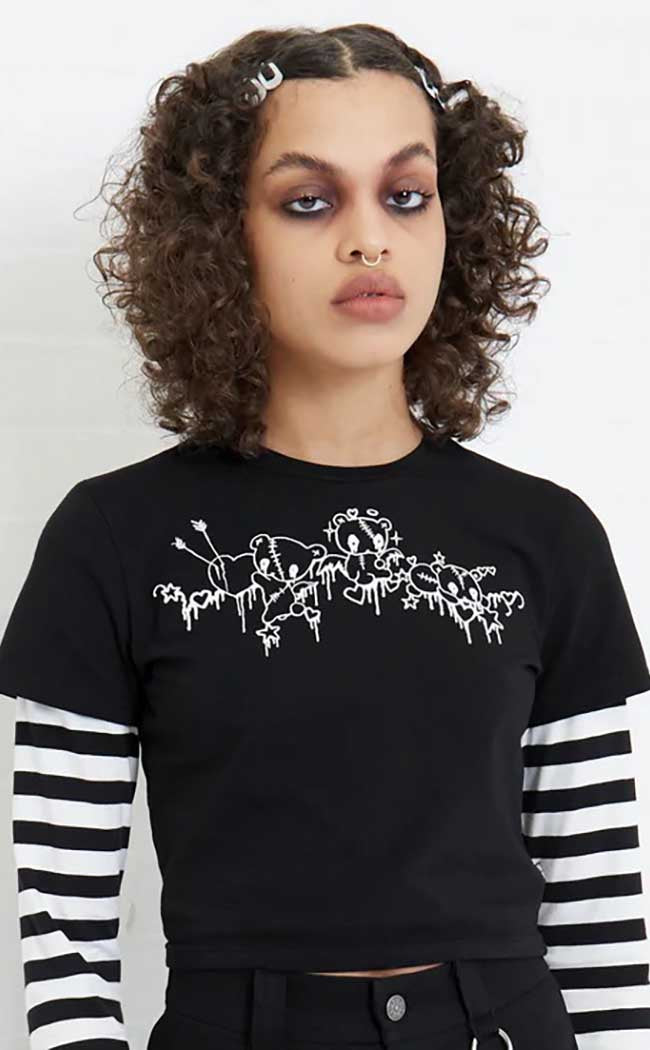 Oblina Long Sleeve Crop Tee-Mary Wyatt-Tragic Beautiful