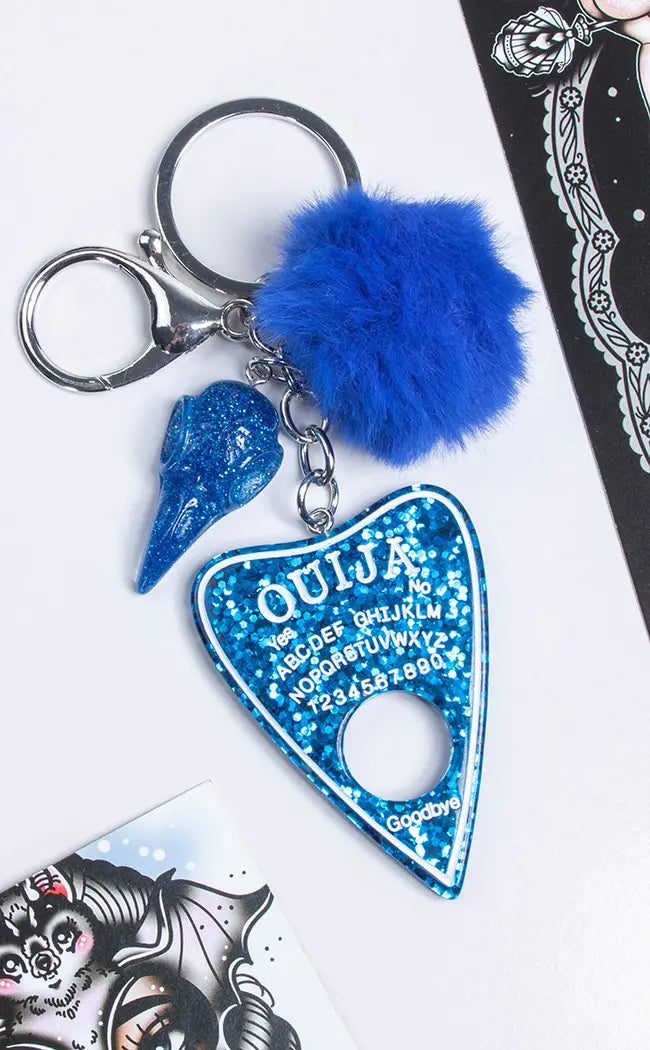 Ouija Planchette Keychain | Blue & Red-Drop Dead Gorgeous-Tragic Beautiful