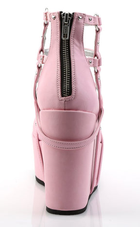 POISON-25-2 Pink Vegan Leather Platforms-Demonia-Tragic Beautiful