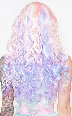 Pastel Rainbow Rock Long Curly Wig-Rockstar Wigs-Tragic Beautiful