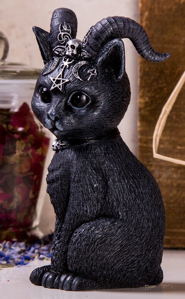 Pawzuph Horned Occult Cat Figurine-Nemesis Now-Tragic Beautiful