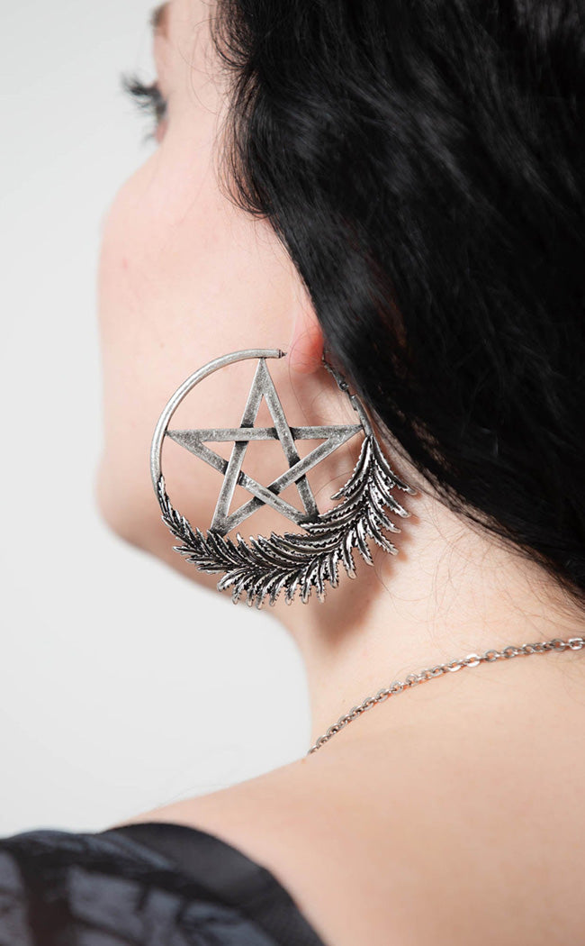 Penta Faune Hoop Earrings-Killstar-Tragic Beautiful