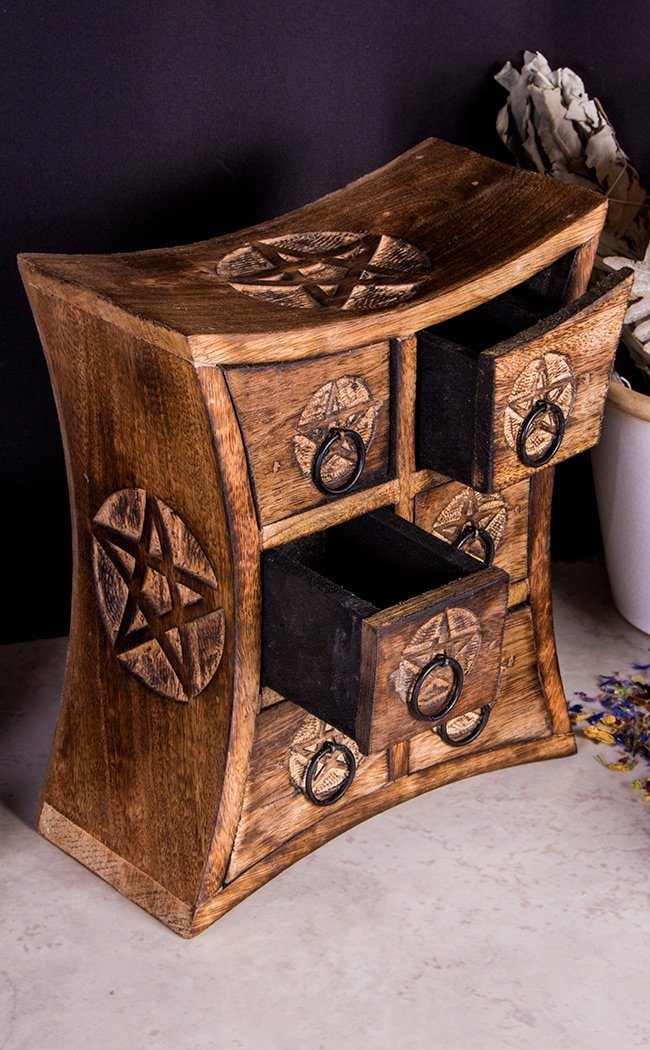 Pentacle Six Drawer Apothecary Box-TB-Tragic Beautiful