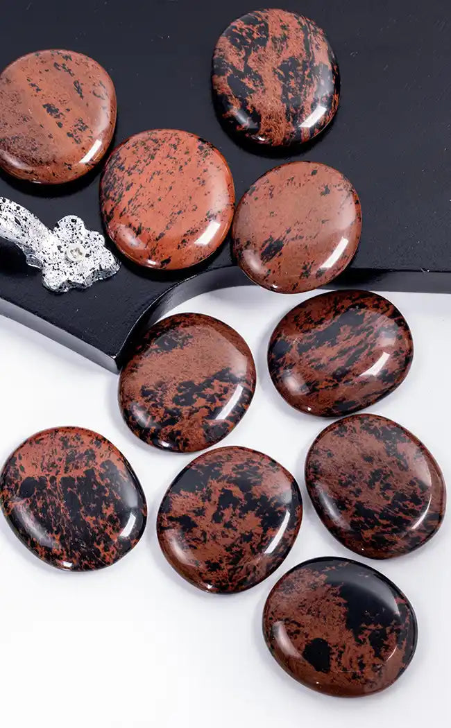 Pocket Palm Stone | Mahogany Obsidian-Crystals-Tragic Beautiful