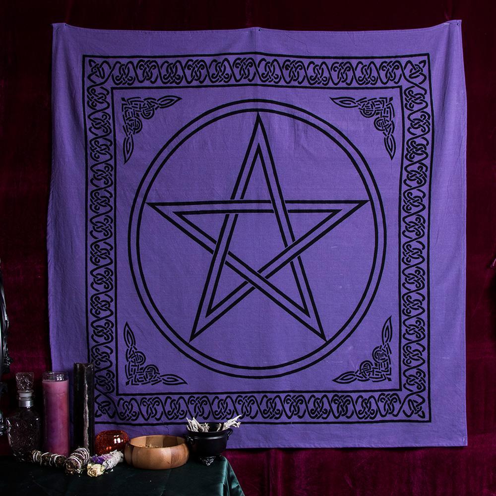 Purple Pentacle Tapestry/Altar Cloth-TB-Tragic Beautiful