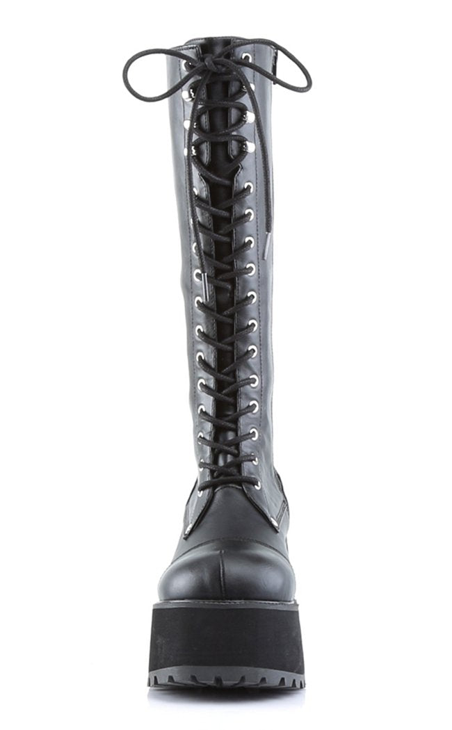 RANGER-302 Black Vegan Leather Boots-Demonia-Tragic Beautiful