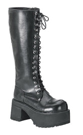 RANGER-302 Black Vegan Leather Boots-Demonia-Tragic Beautiful