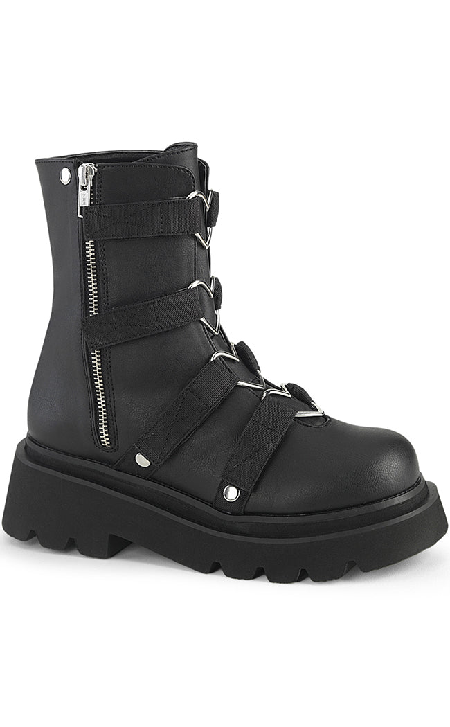 RENEGADE-50 Black Vegan Ankle Boots-Demonia-Tragic Beautiful