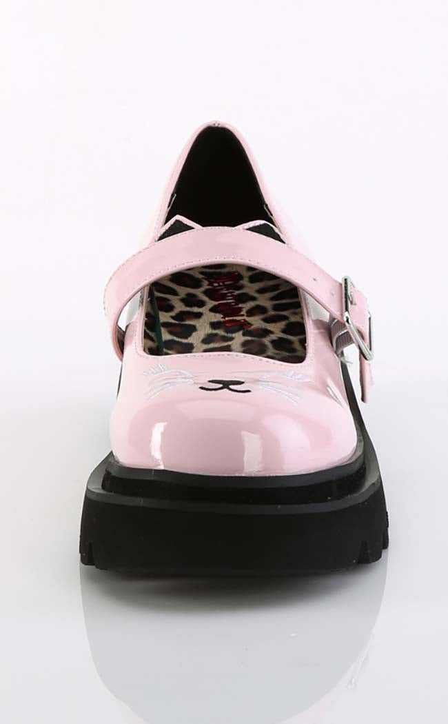 RENEGADE-56 Baby Pink Kitty Mary Janes-Demonia-Tragic Beautiful