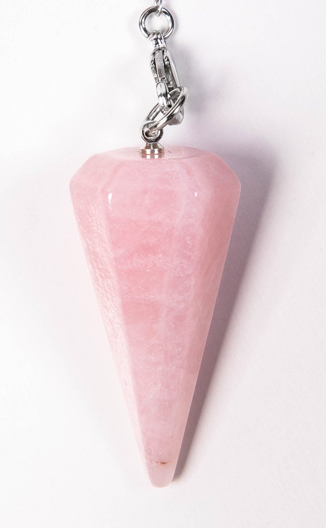 Rose Quartz Faceted Pendulum-Crystals-Tragic Beautiful