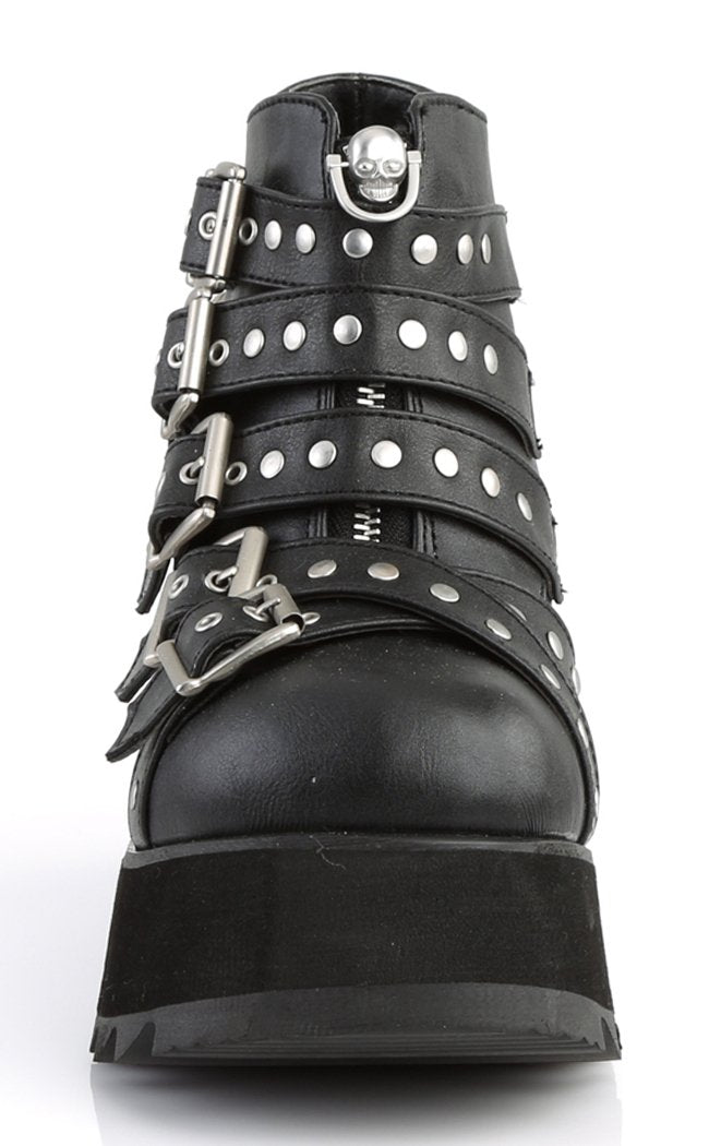 SCENE-30 Black Vegan Leather Ankle Boots-Demonia-Tragic Beautiful