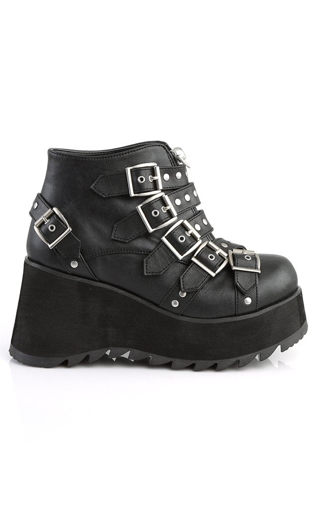 SCENE-30 Black Vegan Leather Ankle Boots-Demonia-Tragic Beautiful