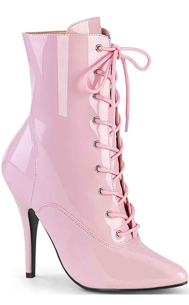 SEDUCE-1020 Baby Pink Patent Ankle Boots-Pleaser-Tragic Beautiful
