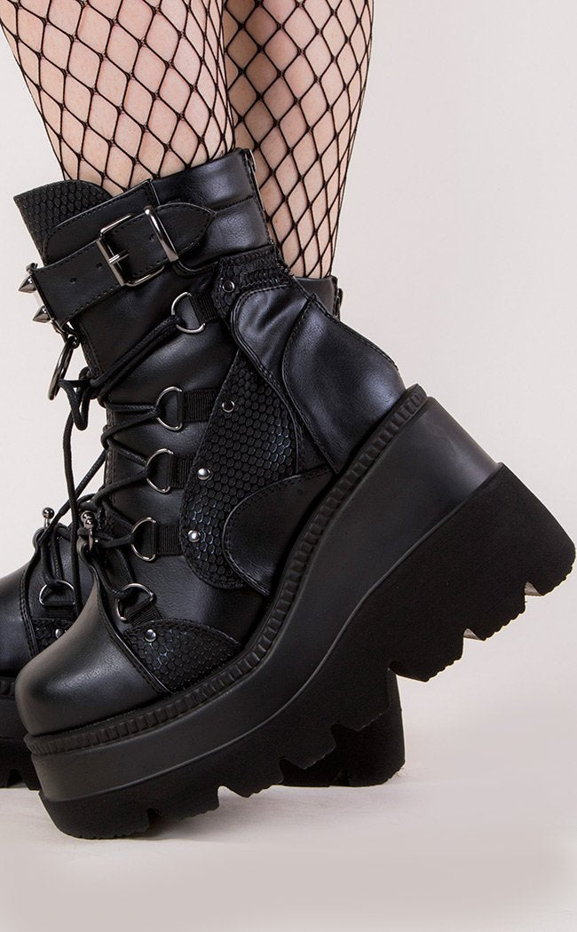 SHAKER-60 Black Vegan Boots (Au Stock)-Demonia-Tragic Beautiful