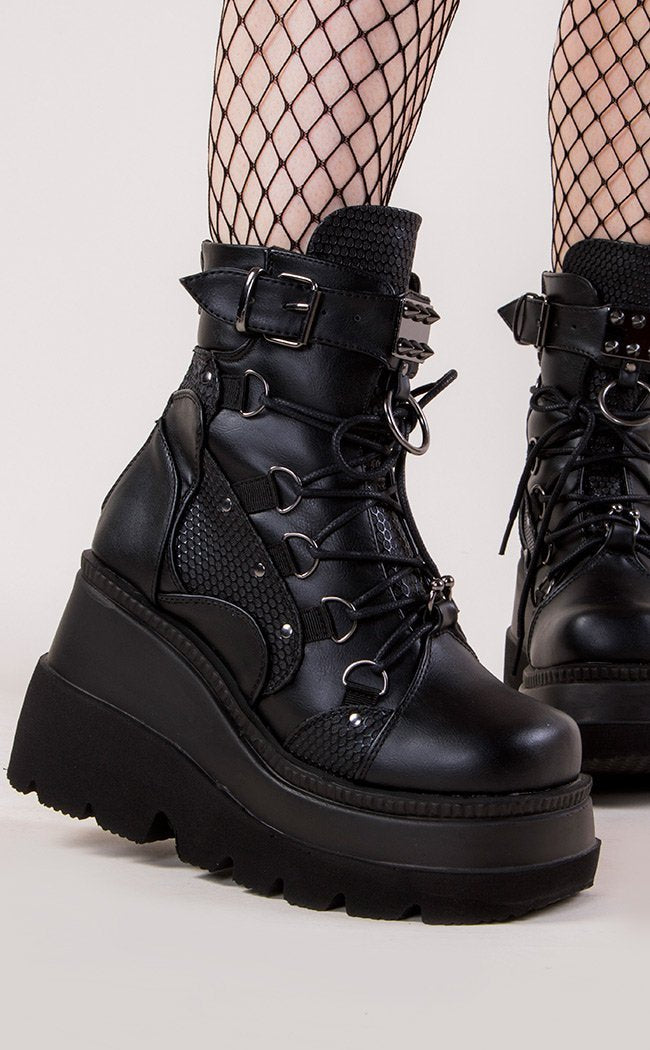 SHAKER-60 Black Vegan Boots (Au Stock)-Demonia-Tragic Beautiful