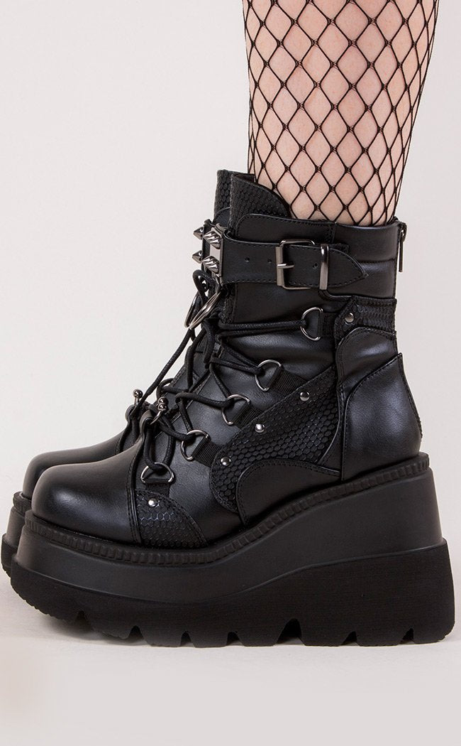 SHAKER-60 Black Vegan Boots (Au Stock)-Demonia-Tragic Beautiful