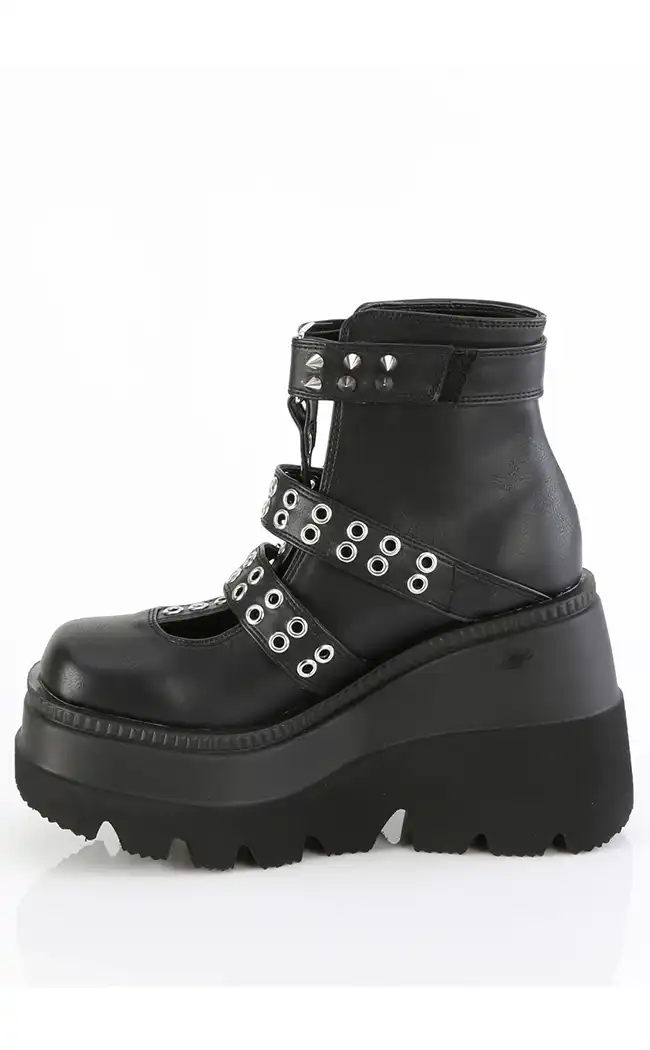 SHAKER-62 Black Ankle Boots-Demonia-Tragic Beautiful