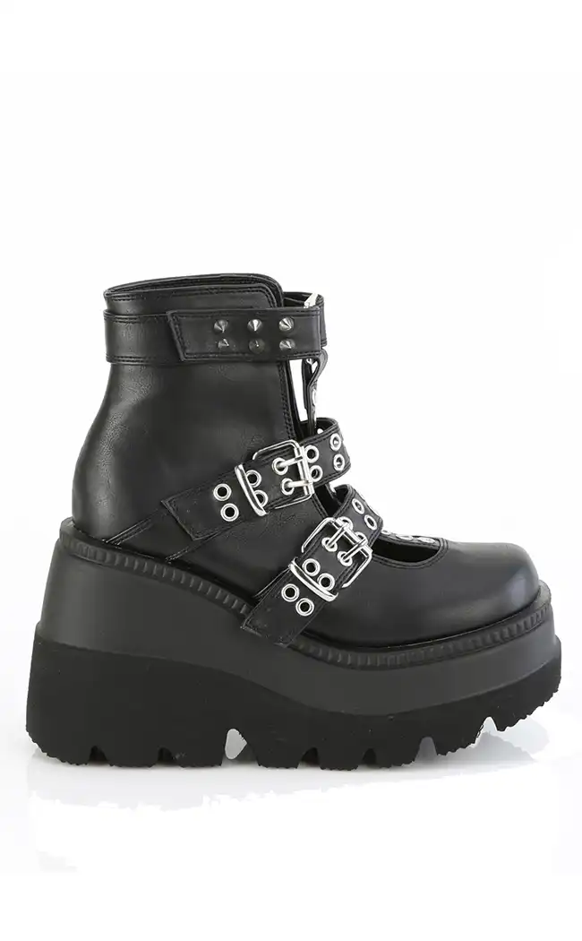 SHAKER-62 Black Ankle Boots-Demonia-Tragic Beautiful